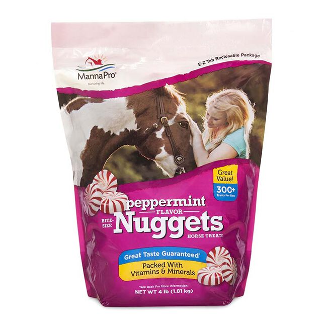 Manna Pro Peppermint Flavor Bite Sized Nuggets Horse Treats - 4lb Bag image number null