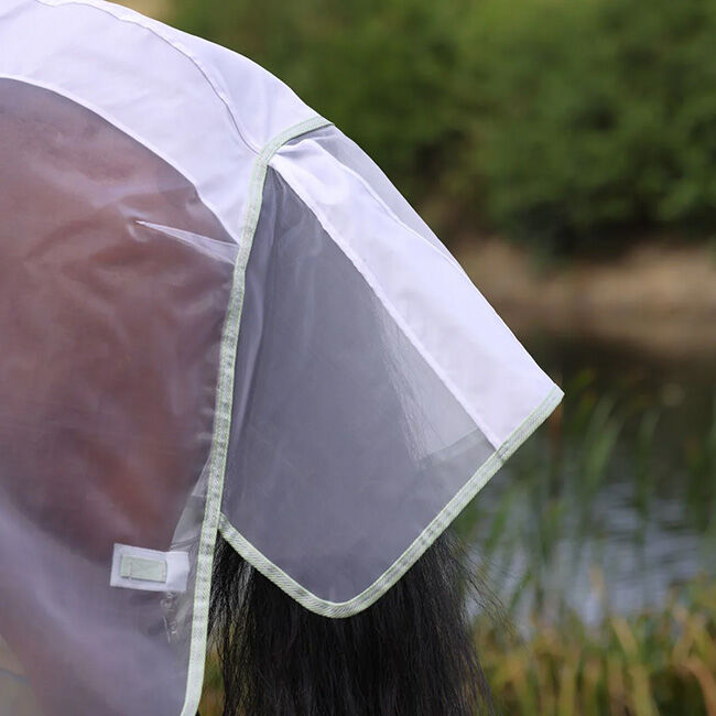 Shires Highlander Fine Mesh Fly Sheet & Neck Set - White/Sage image number null