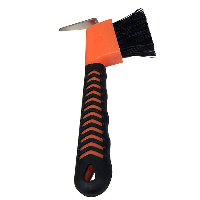 Intrepid International Rubber Grip Hoof Pick with Brush image number null