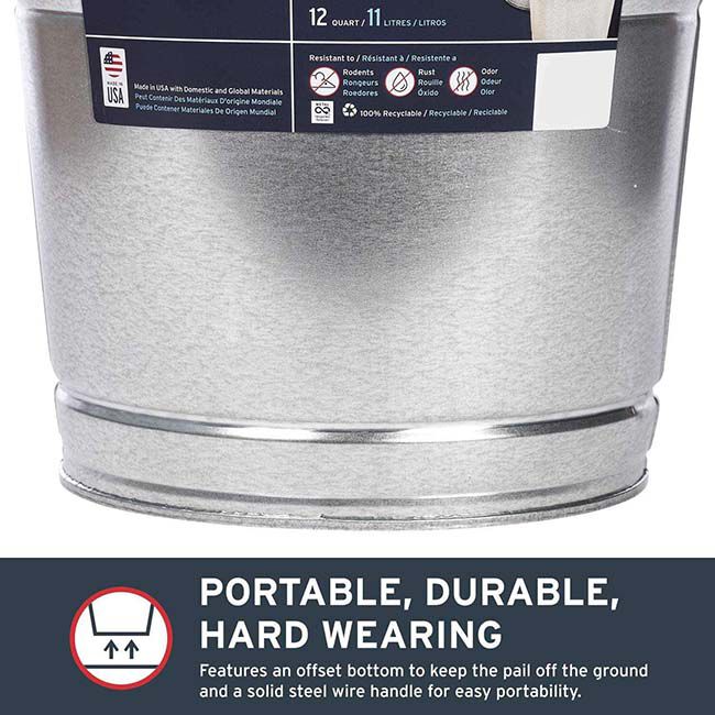 Behrens Galvanized Utility Pail - 12-Quart Capacity image number null
