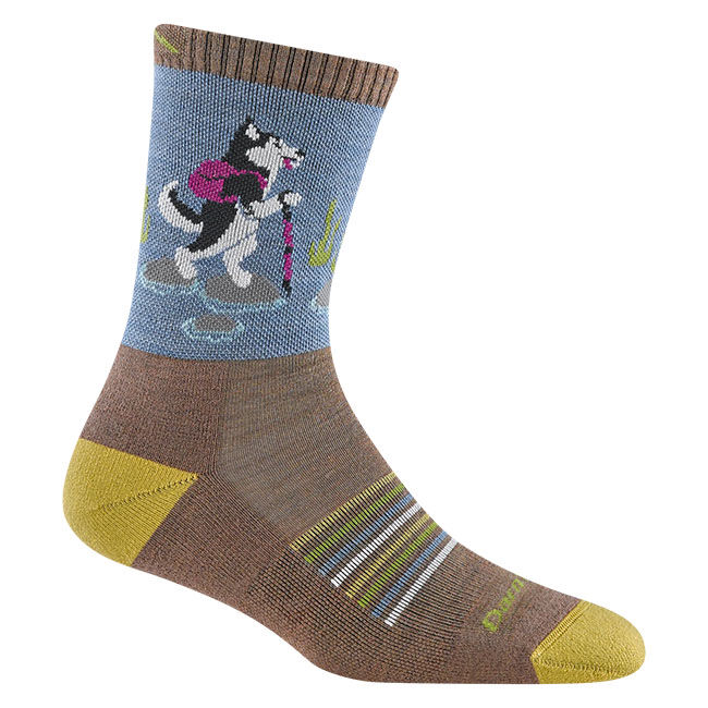Darn Tough Women's Critter Club Micro Crew Lightweight Hiking Sock - Bark image number null