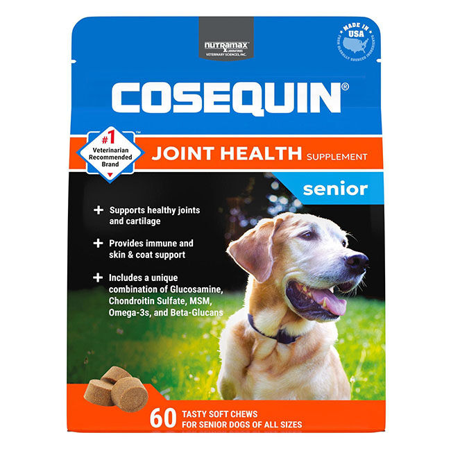 Nutramax Cosequin for Senior Dogs Joint Health Supplement, Contains Glucosamine for Dogs, Plus Chondroitin, MSM, Omega-3s and Beta-Glucan, Supports Joint, Skin and Coat, and Immune Health, Soft Chews image number null