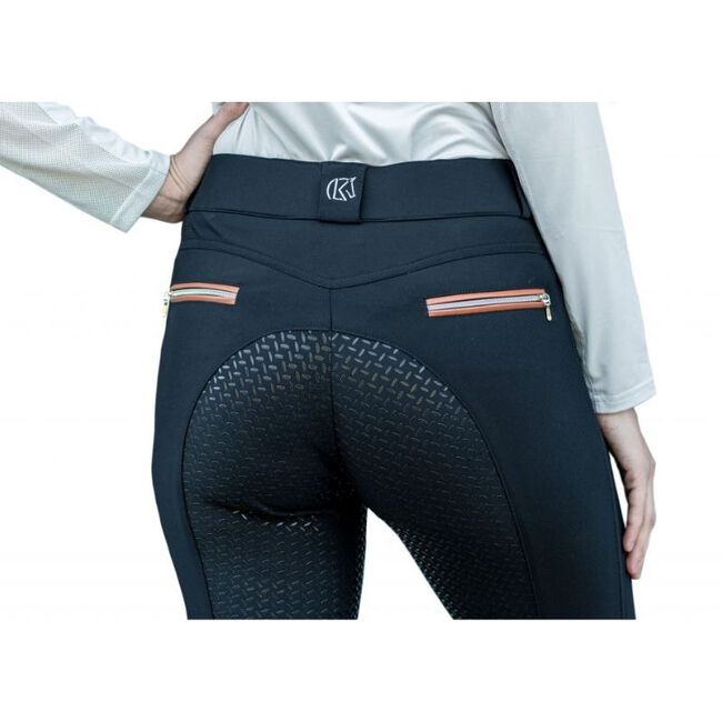 KL Select Women's Gabrielle Knee Patch Breech - Black/Cognac image number null