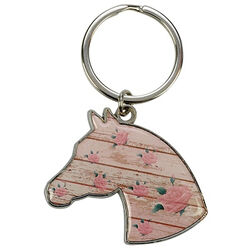 Kelley and Company Horse and Roses Keychain