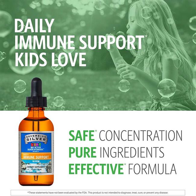 Sovereign Silver KIDS Bio-Active Silver Hydrosol - Daily+ Immune Support - Dropper-Top Bottle image number null