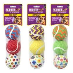 Multipet Tennis Balls - 3-Pack - Assorted Styles