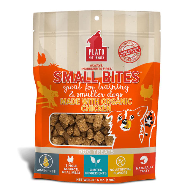 Plato Small Bites Dog Treats - Organic Chicken Recipe image number null