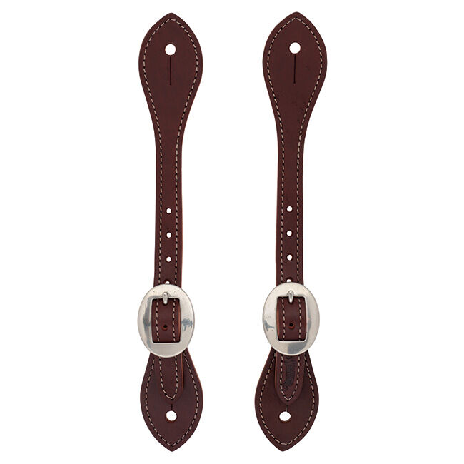 Weaver Equine Men's Burgundy Latigo Leather Spur Straps image number null