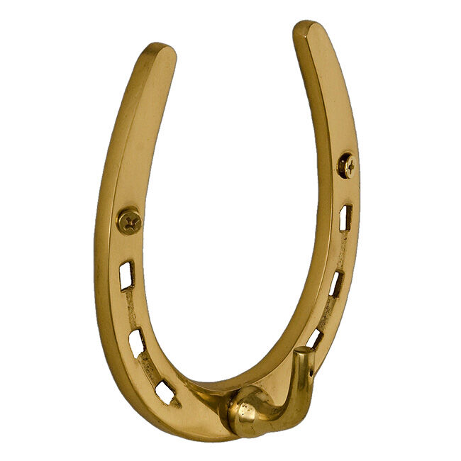 Horse Fare 4-1/2" Brass Horseshoe Hook image number null