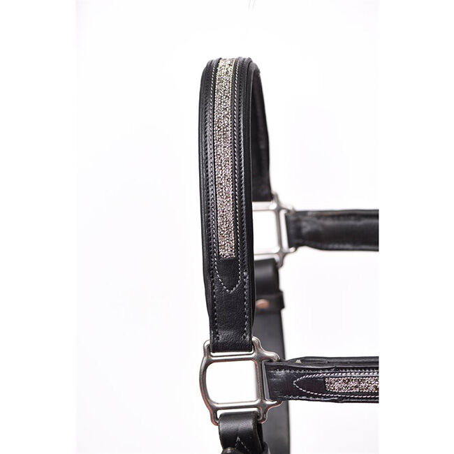 Perri's Leather Padded Leather Halter with Silver Bling image number null