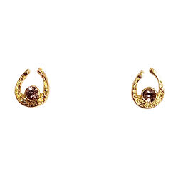 Finishing Touch of Kentucky Earrings - Mini Horseshoe - Gold & Amethyst