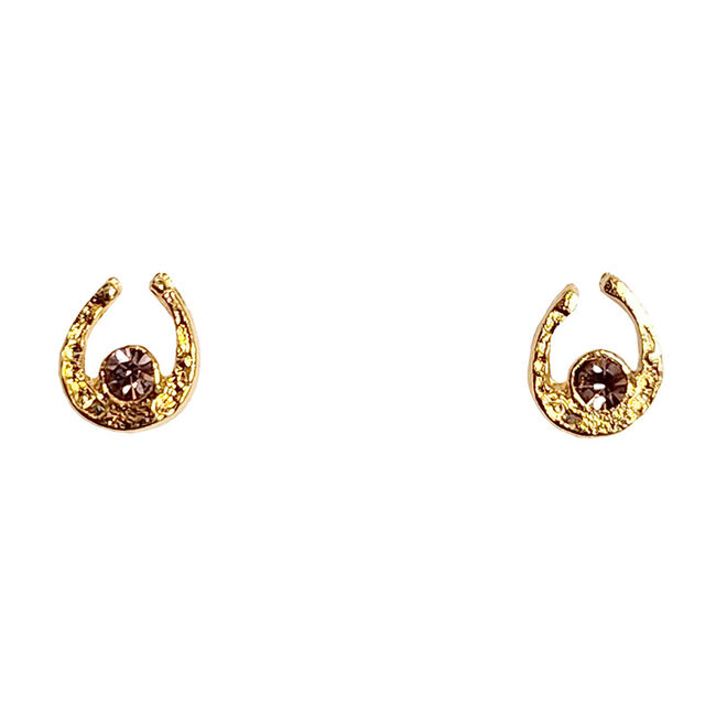 Finishing Touch of Kentucky Mini Horse Shoe Earrings - Gold and Amethyst image number null