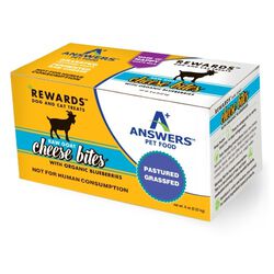 Answers Pet Food Rewards Raw Goat Cheese Treats with Organic Blueberries for Dogs & Cats