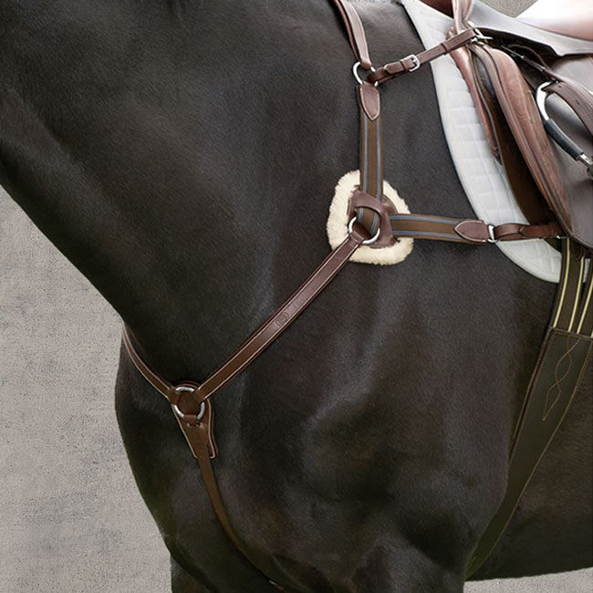 Henri de Rivel Pro 5-Point Elastic Breastplate Martingale with Running Attachment image number null