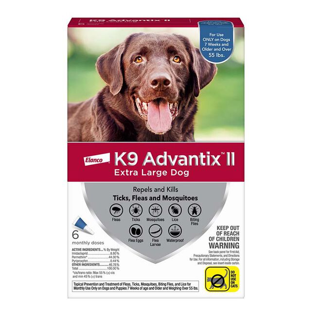 K9 Advantix II Tick & Flea Topical for Dogs - 6-Pack image number null