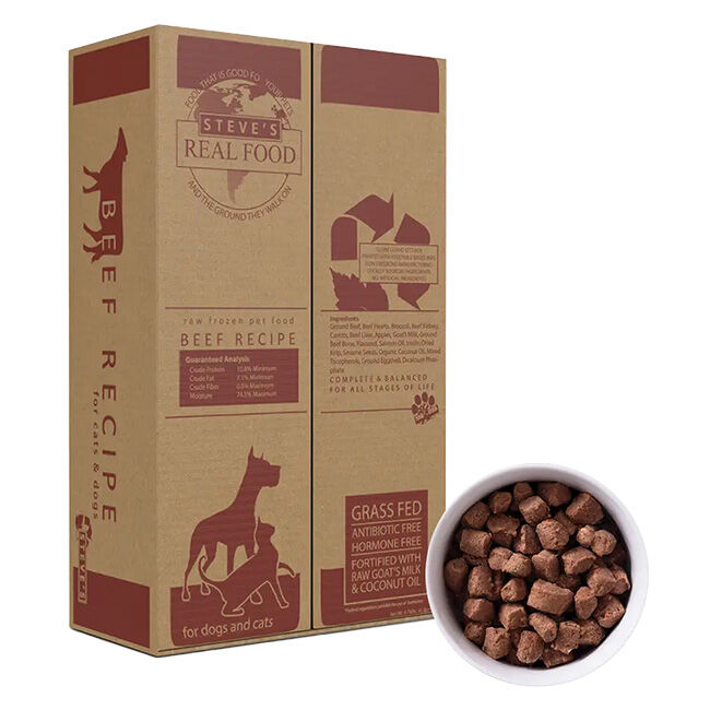 Steve's Real Food Raw Frozen Dog Food - Beef Nuggets image number null