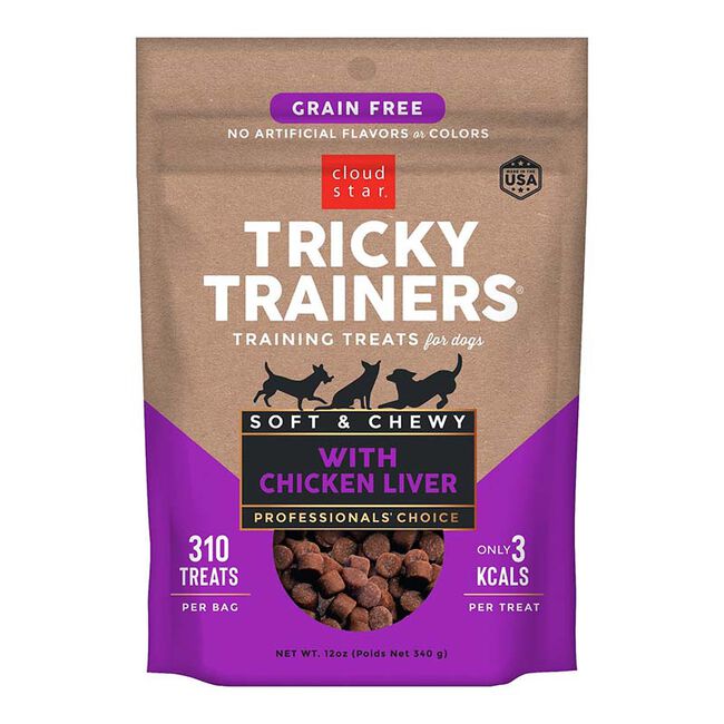 Cloud Star Tricky Trainers Chewy Grain-Free Dog Treats with Chicken Liver image number null