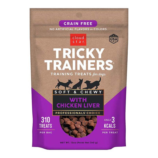 Cloud Star Tricky Trainers Chewy Grain-Free Dog Treats with Chicken Liver image number null