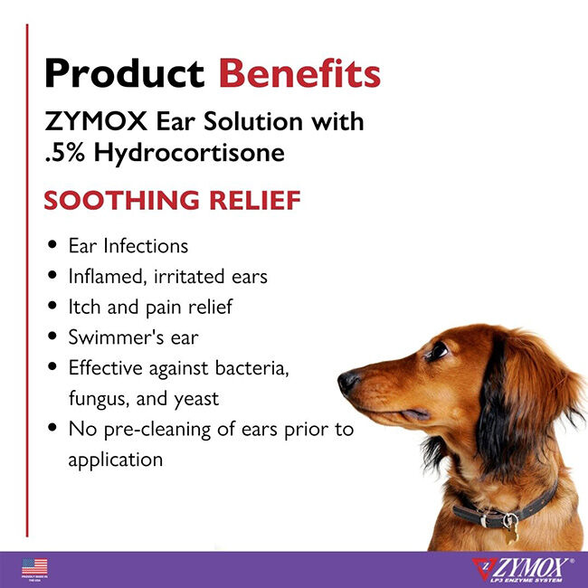 ZYMOX Enzymatic Ear Solution with 0.5% Hydrocortisone - 1.25 oz image number null
