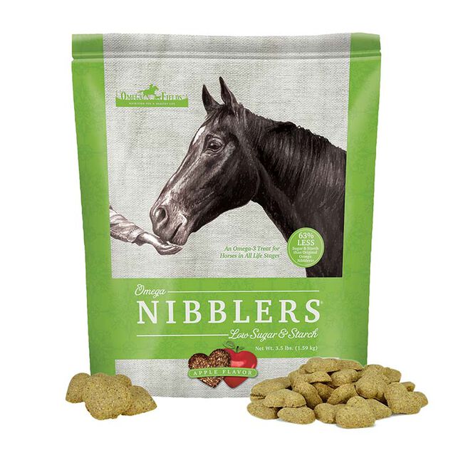 Omega Fields Omega Nibblers Low Sugar & Starch Horse Treats - Apple Flavor - 3.5 lb image number null