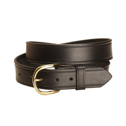 Tory Leather 1-1/2" Bridle Leather Creased Strap Belt- Black