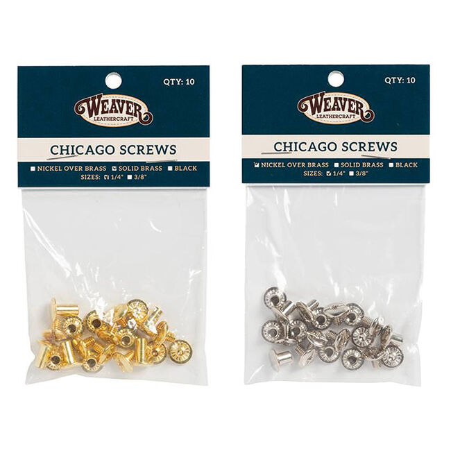 Weaver Leather Supply 1/4" Plain Chicago Screws - 10-Pack image number null