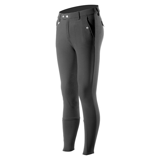 Horze Men's Grand Prix Silicone Knee Patch Breech - Black image number null