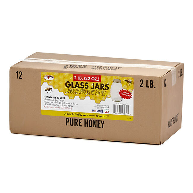 Little Giant Glass Honey Jar with Lid - 12-Pack image number null