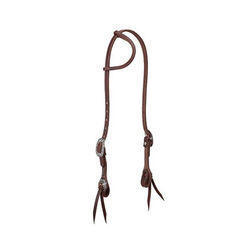 Weaver Working Tack Sliding Ear Headstall with Floral Hardware