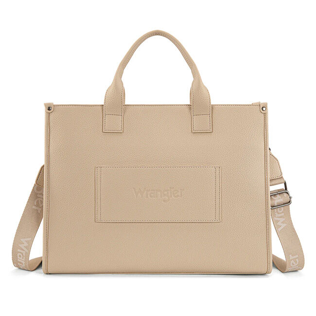 Wrangler Structured Crossbody Work Tote with Pouch - Tan image number null