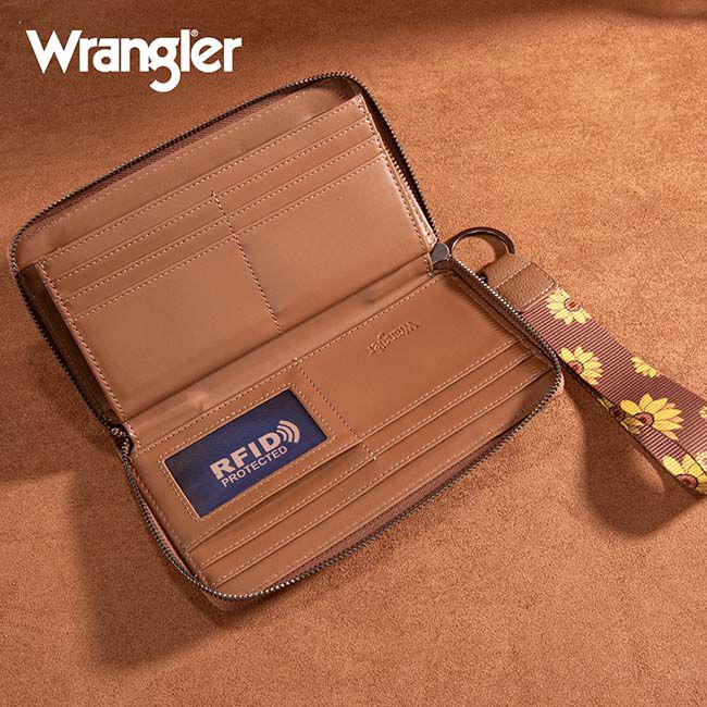 Wrangler Sunflower Print Wallet - Khaki image number null