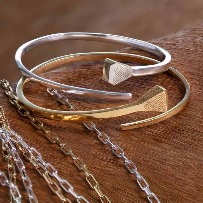 Urban Equestrian Blacksmith Bangle - Silver - Closeout image number null