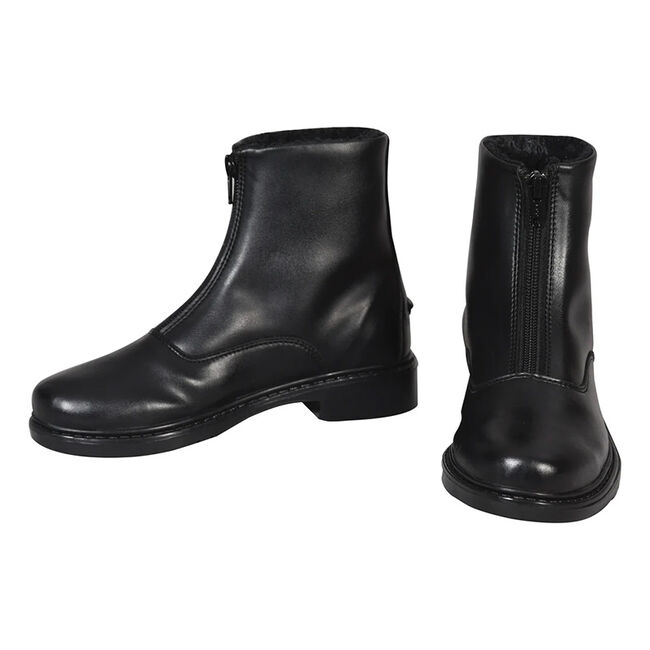 TuffRider Kids' Starter Winter Fleece-Lined Front Zip Paddock Boots - Black image number null