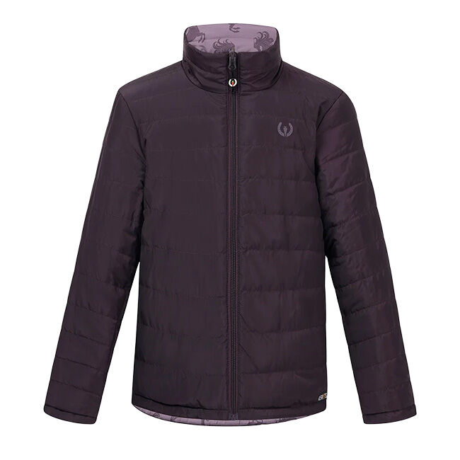 Kerrits Kids' Pony Parade Reversible Quilted Riding Jacket - Elderberry/Thistle Horse image number null