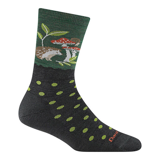 Darn Tough Women's Wild Life Crew Lightweight Lifestyle Sock - Hedgehog Moss image number null