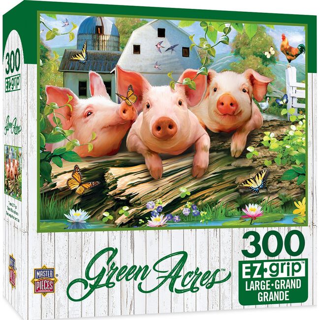 Green Acres EZ Grip Linen Textured Puzzle - "Three Lil Pigs" image number null