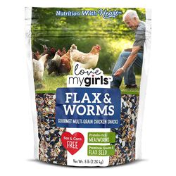 Love My Girls Gourmet Multi-Grain Chicken Snacks - Flax & Worms - 5 lb