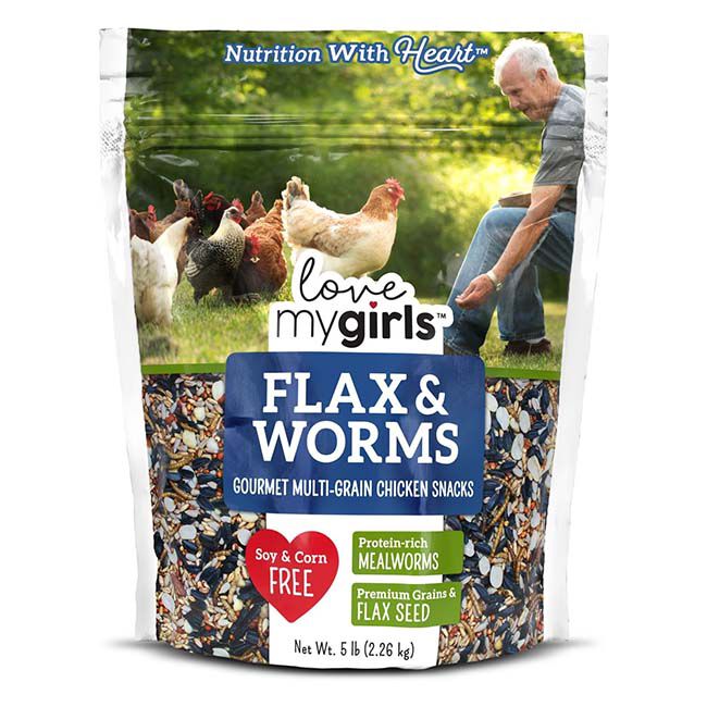 Love My Girls Gourmet Multi-Grain Chicken Snacks - Flax & Worms - 5 lb image number null