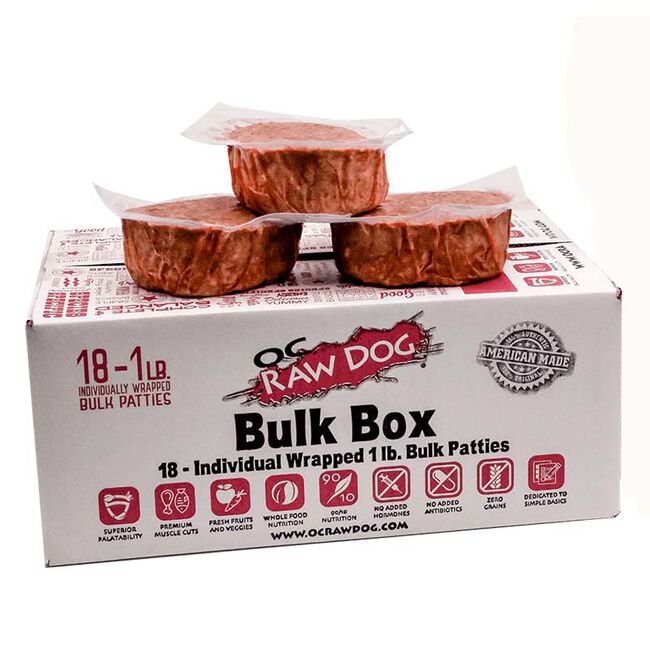 OC Raw Frozen Raw Dog Food Patties - Beef & Produce Recipe image number null
