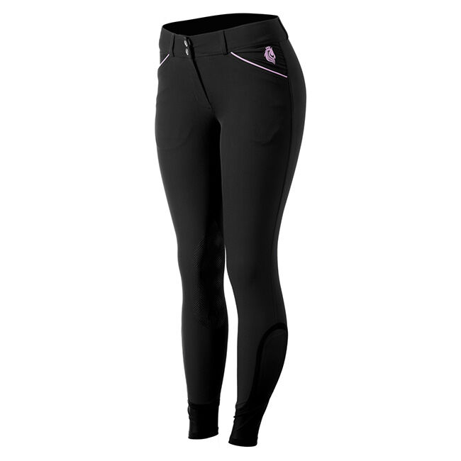 Equinavia Women's Astrid Silicone Knee Patch Breeches - Black/Orchid Mist image number null
