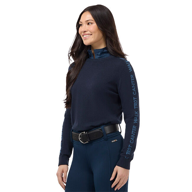 Kerrits Women's Equi Rhythm Crew Neck Sweater - Nightfall/Jasper image number null