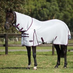 WeatherBeeta ComFiTec Essential Mesh II Combo Neck Fly Sheet - White/Maroon/Grey