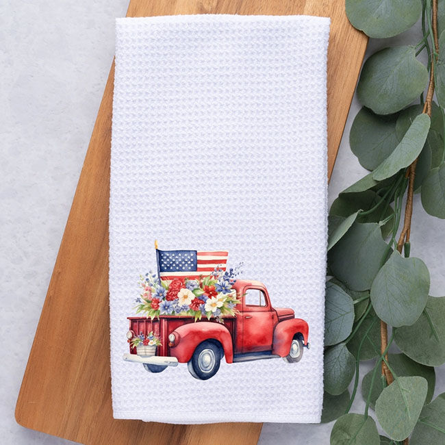 Dark Horse Dream Designs Hand Towel - Patriotic Truck image number null