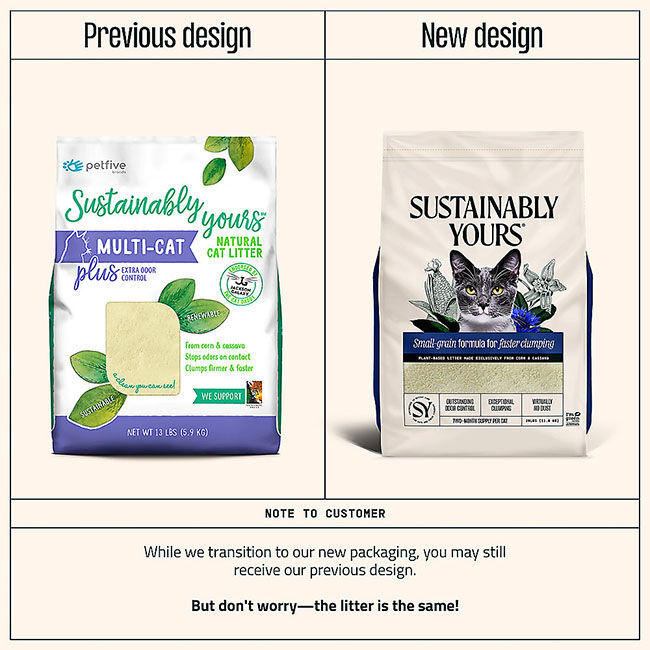 Sustainably Yours Cat Litter SmallGrain Formula 26 lb The