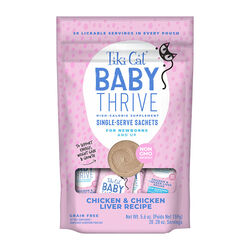 Tiki Cat Baby Thrive Kitten Supplement Pouches - Chicken & Chicken Liver - 5.6 oz
