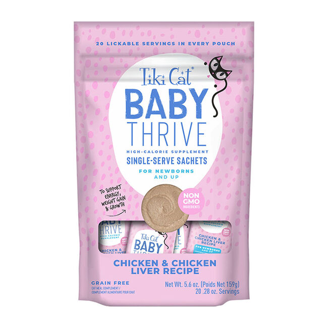 Tiki Cat Baby Thrive Kitten Supplement Pouches - Chicken & Chicken Liver - 5.6 oz image number null