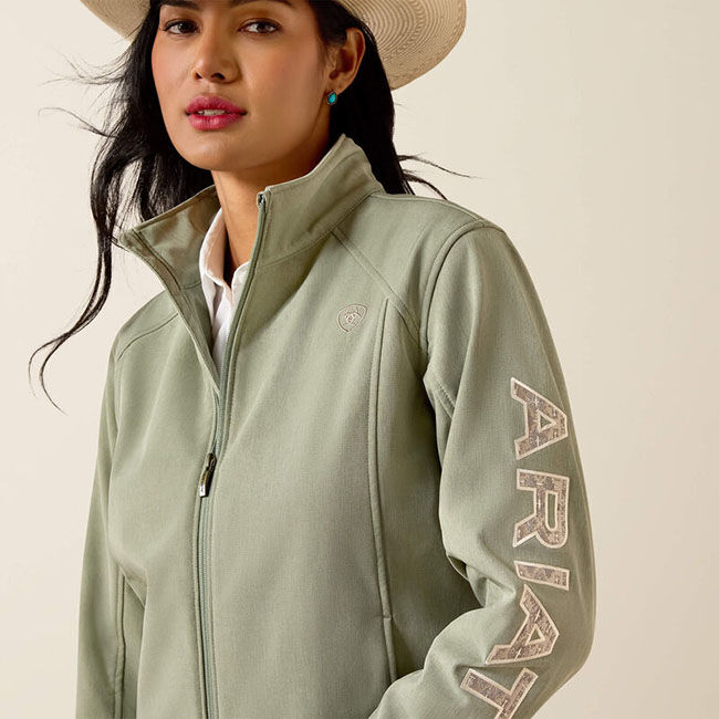 Ariat Women's Logo Softshell Jacket - Sea Spray Heather image number null