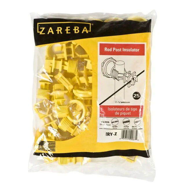 Zareba Rod Post Insulator - Yellow - 25-Pack image number null