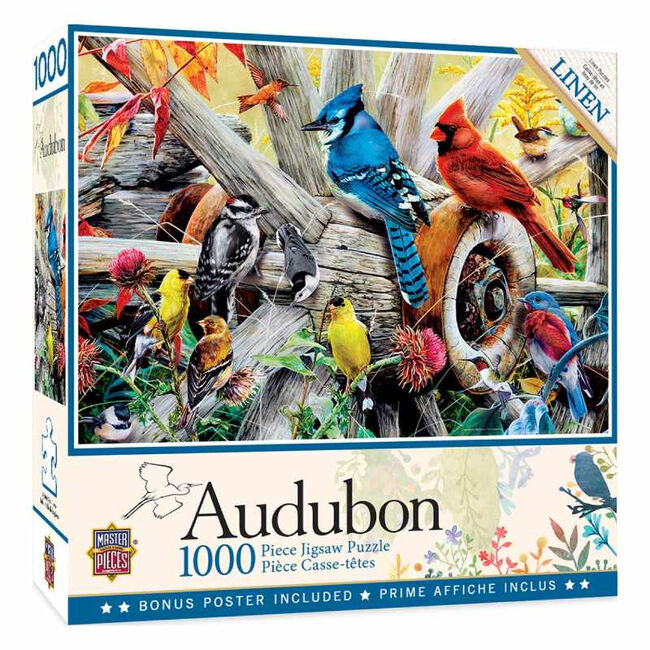 Audubon Linen Textured Puzzle - "Backyard Birds" image number null