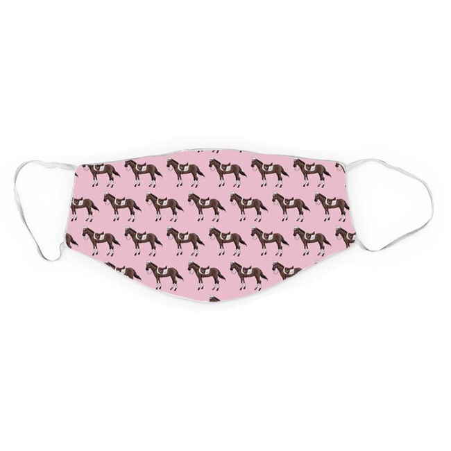 Dreamers and Schemers Face Masks - Horses and Unicorns Pink Jumper Horse image number null